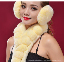 2016 Rabbit Wool Fashion Woven Scarf Fur Tassel Scarf